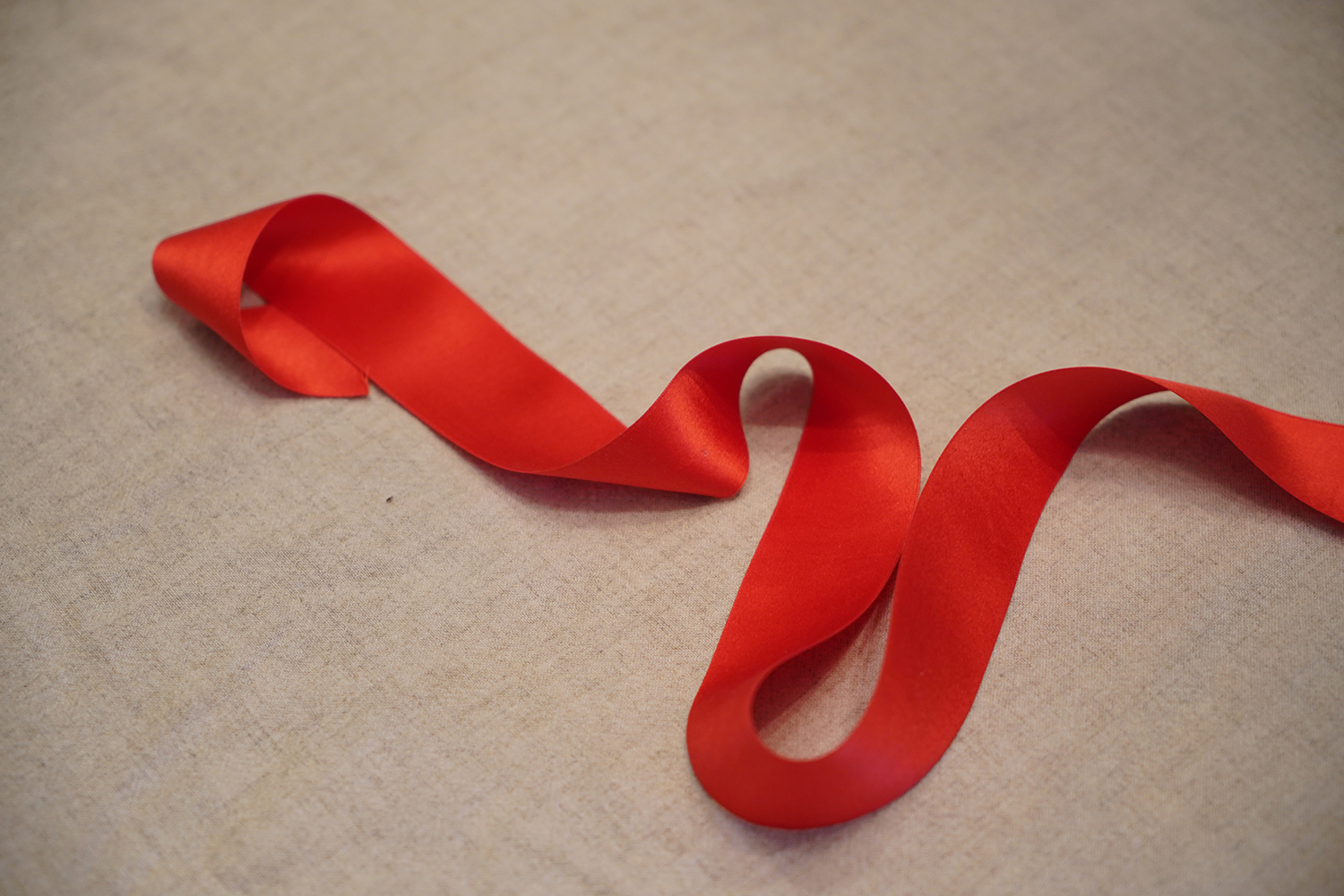 1-1/2 Scarlet Red Silk Satin Ribbon